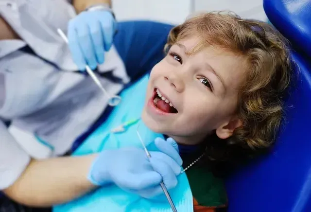 Smiling child at the dentist's.